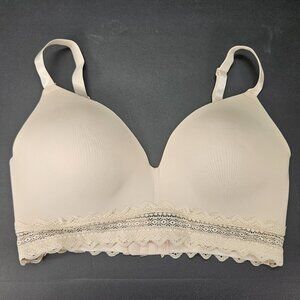 Rene Rofe Sz 36D Women Lingerie Nude Wireless Lightly Padded Contour/T-shirt Bra